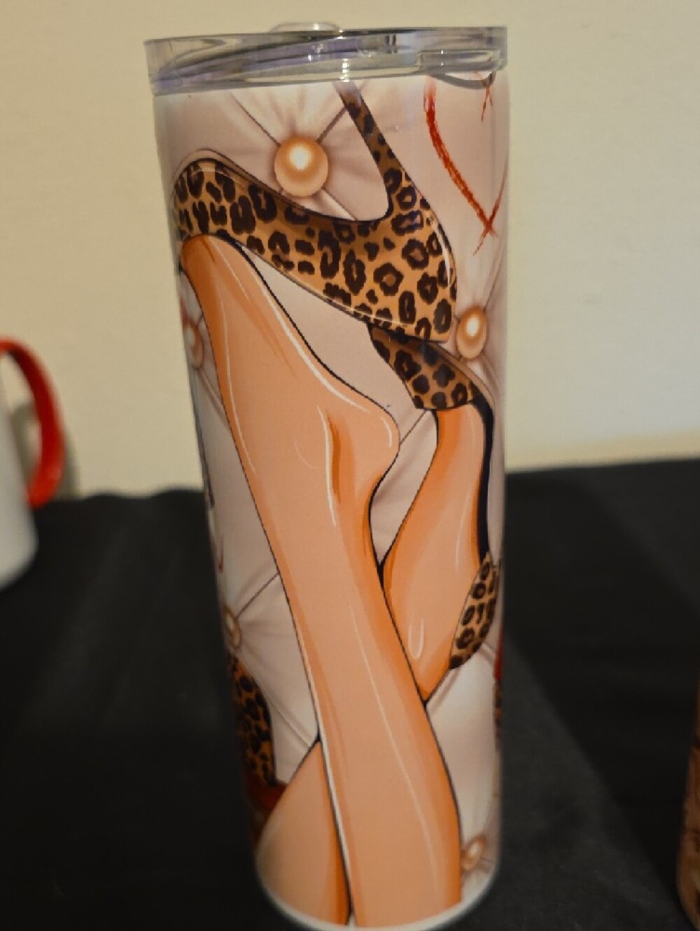 Fashion Leopard Print Tall Tumbler - Blush & Gold Set - Picture 5 of 12
